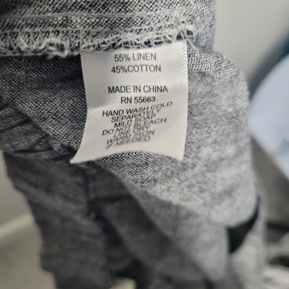 Cynthia Rowley gray linen blend pull on plus size coastal beachy vacation pants - Picture 5 of 8